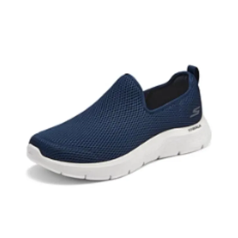 Skechers Cushioned Wear Resistant Breathable Lightweight Low Top Casual Shoes Men's Blue White-2
