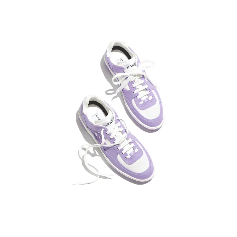 CHANEL Low Top Skateboard Shoes Women's Light Purple-7