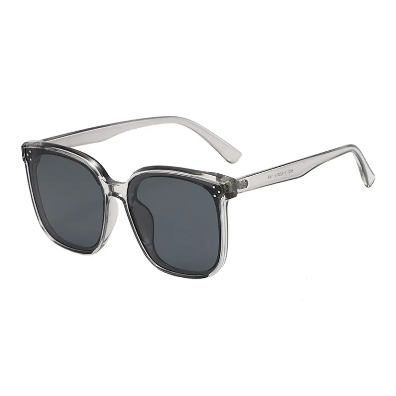 BSELEON TR90 Square Sunglasses Unisex Bright Black Transparent Grey Tea Brown Ecru-2