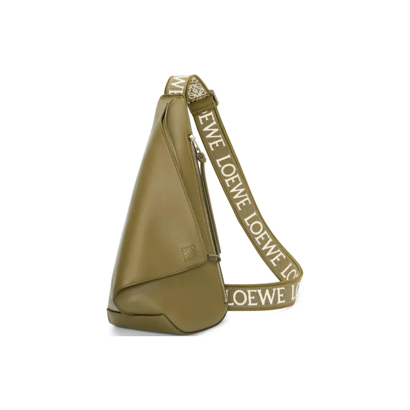 LOEWE Anton Sling Soft Smooth Calfskin Sling Bag Men's Olive Green-1