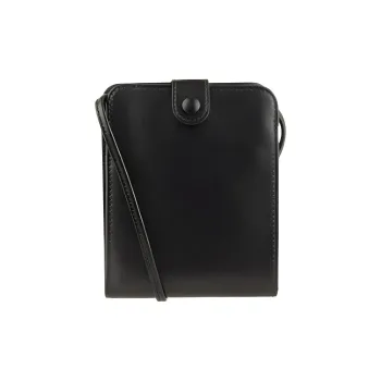 Balenciaga Calfskin Shoulder Bag Crossbody Bag Wallet Unisex Black