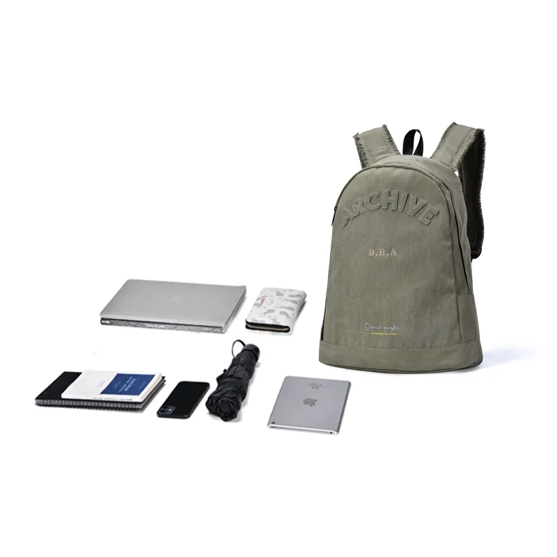 DRACONITE Denim Students Backpack Regular Unisex Army Green-4