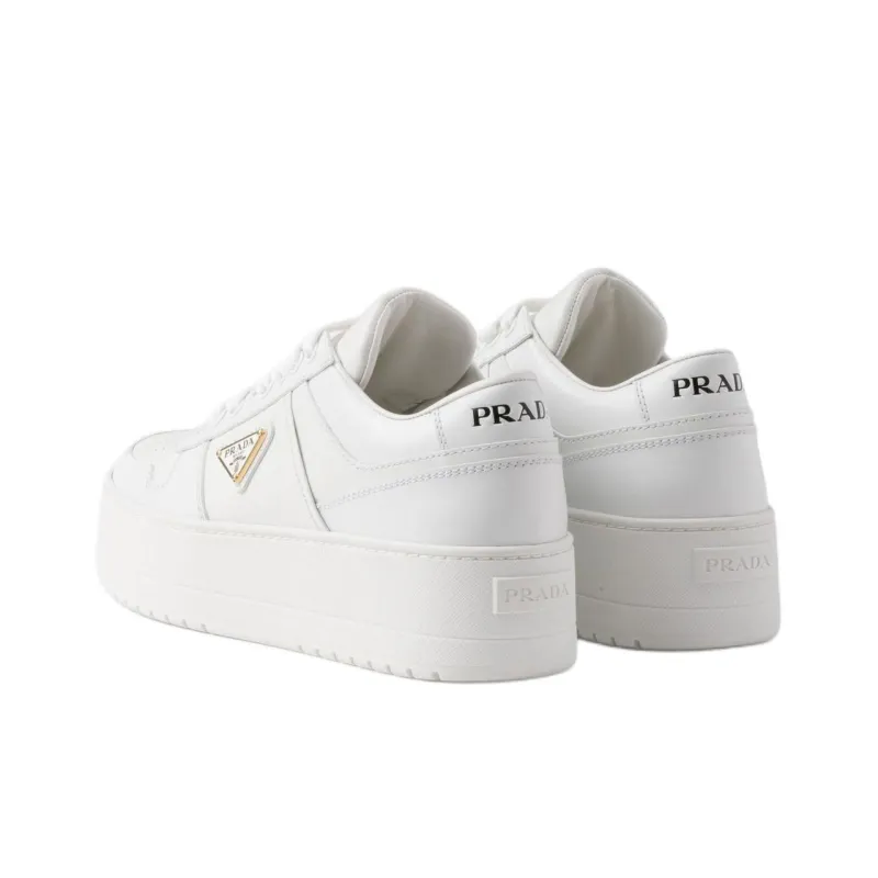 PRADA Downtown Bold Low Top Skateboard Shoes 5cm Women's White-3