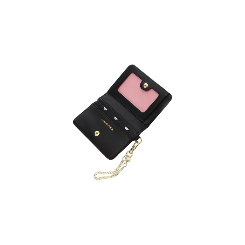 SAMANTHA THAVASA Synthetic Leather Card Holder Women's Black-4