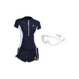 Black Swimsuit+White Swim Goggles