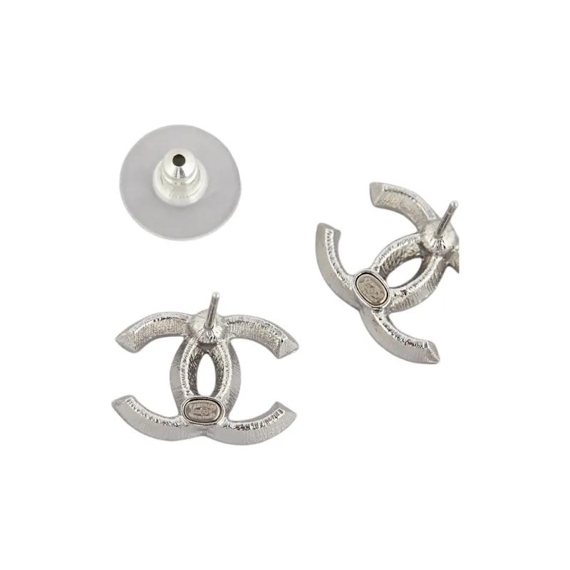 CHANEL Cubic Zirconia Earrings Unisex-3