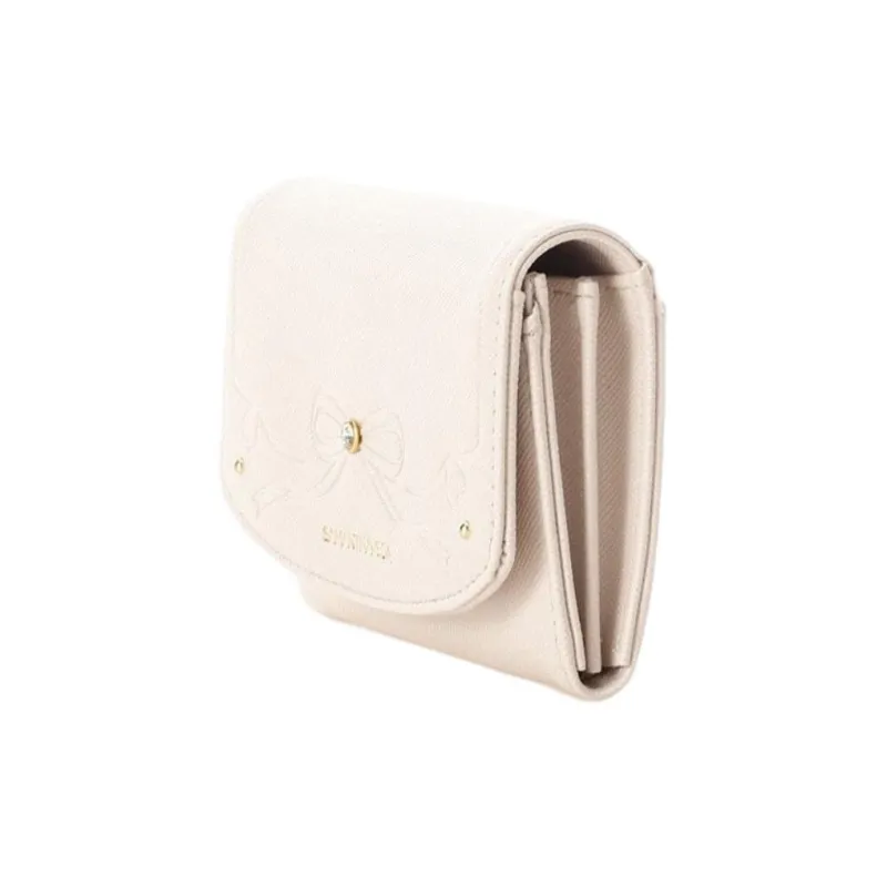 SAMANTHA THAVASA Synthetic Leather Card Holder Women's Ecru-3