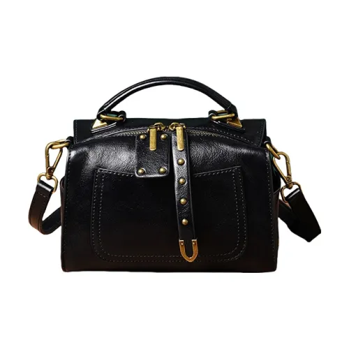 TTaG．baG Top Grain Cow Leather Handbag Crossbody Bag Shoulder Bag Regular Women's Black/Brown/Yellow/Emerald Green