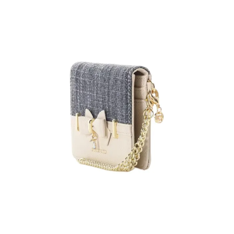 SAMANTHA THAVASA Cotton Synthetic Leather And Polyester Blend Card Holder Women's Indigo-2