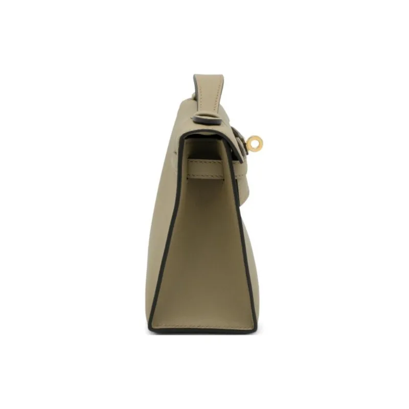 HERMES Mini Kelly Swift Leather Kelly Bag Handbags Women's 8Q Marfa Beige-1