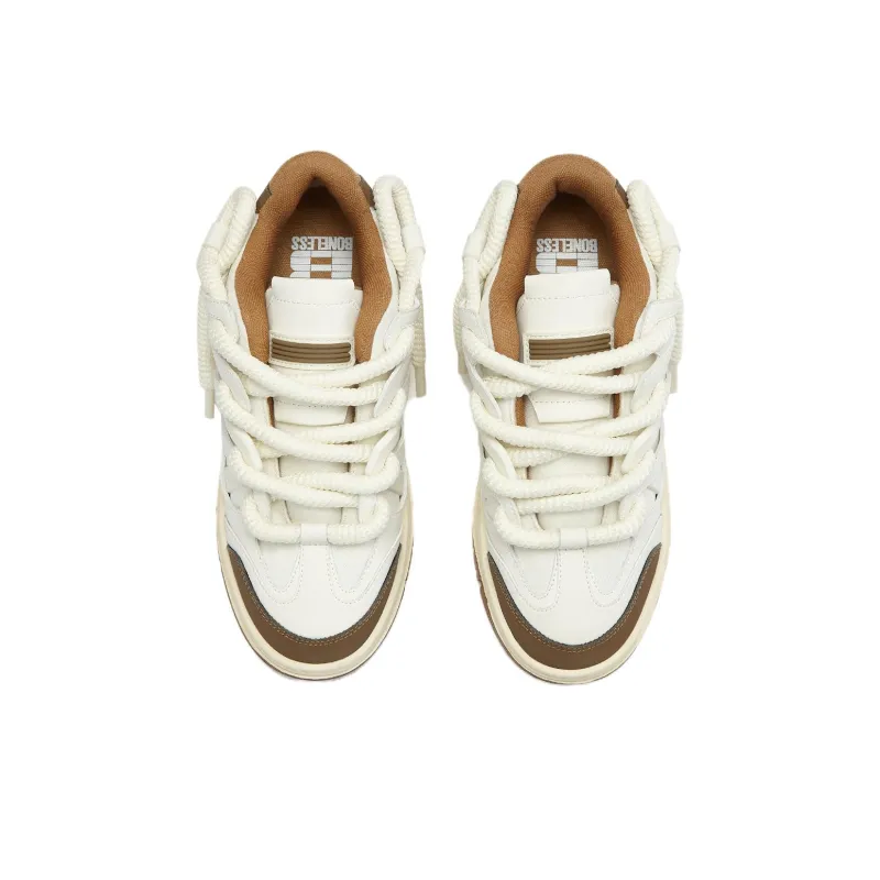 BONELESS Arch Lightweight Coverage Low Top Skateboard Shoes Unisex White Brown-2