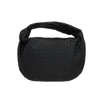 Bottega Veneta JODIEIntrecciato Soft Nappa Leather One Shoulder Handbags Medium Size Women's Black