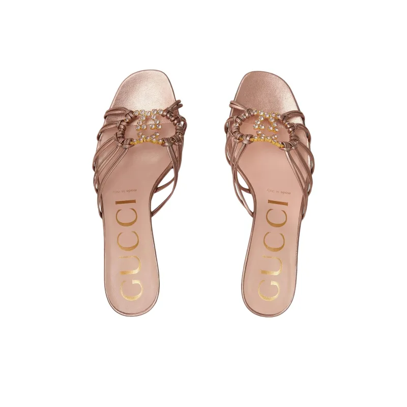 GUCCI Nojum Slide Slippers 5.5cm Women's Pink-3