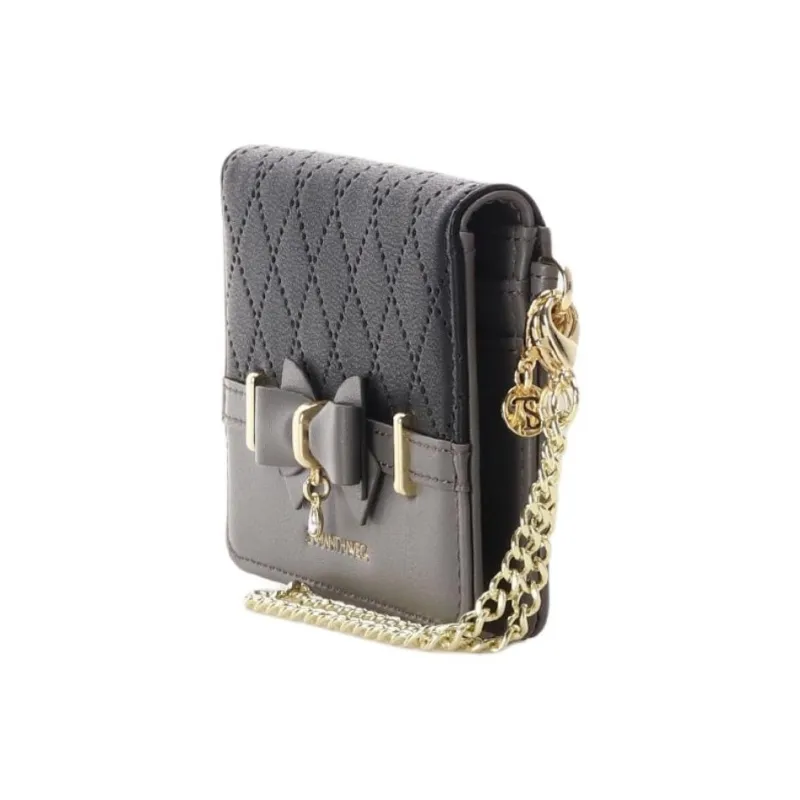 SAMANTHA THAVASA Synthetic Leather Card Holder Women's Black-2