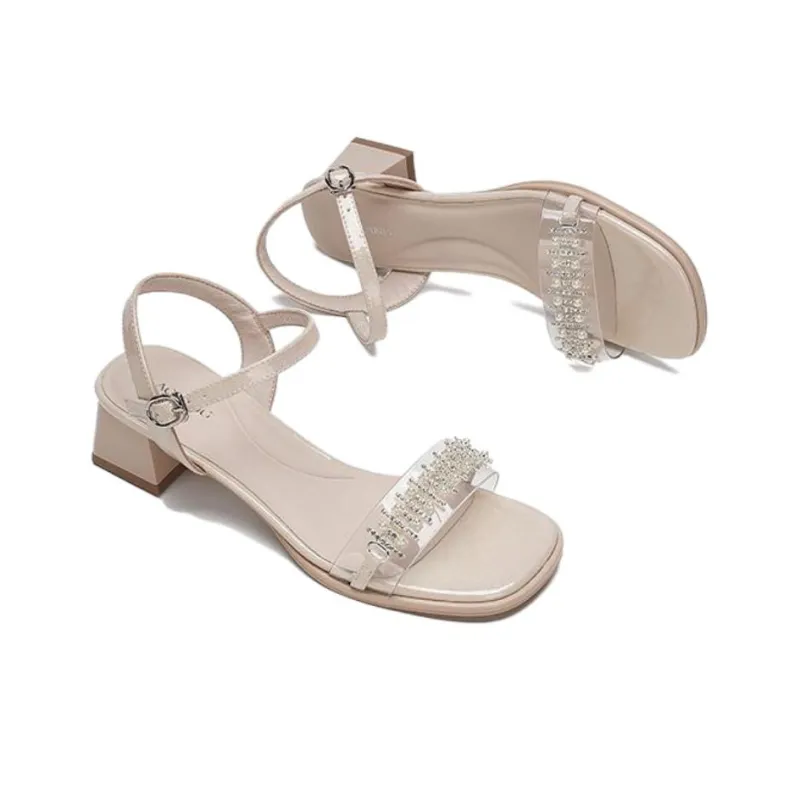 AOKANG Strap Sandals 4.2cm Women's Apricot-2