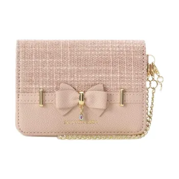 SAMANTHA THAVASA Cotton And Synthetic Leather Card Holder Women's Pink