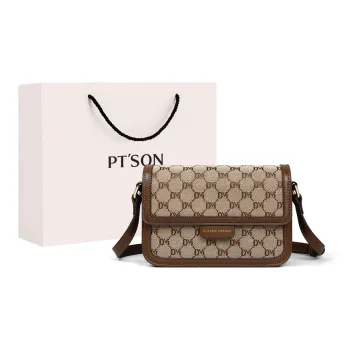 PT'SON Fabric, Synthetic Leather Shoulder Bag, Crossbody Bag Women's Coffee
