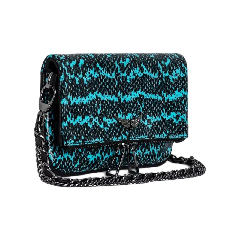 Zadig & Voltaire Goatskin Crossbody Bag, Shoulder Bag Mini Women's Blue-1