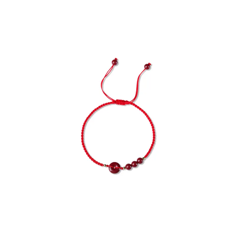 Moon Jewelry Reconstructed Cinnabar Jade Anklet Women's-0