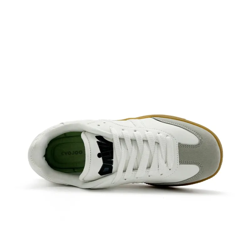 CVOJOO Gift Box Set, German Army Trainers Abrasion Resistant Low Top Skateboard Shoes Unisex White Gray-2
