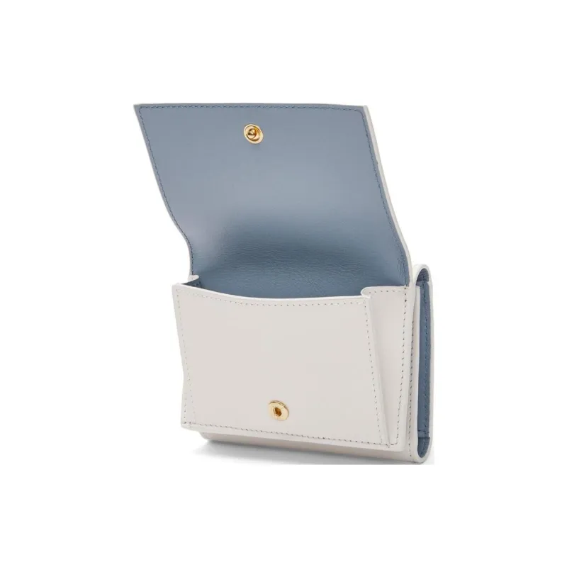 LOEWE Suna Fujita Collaboration Satin Calfskin Wallet Women's White-4
