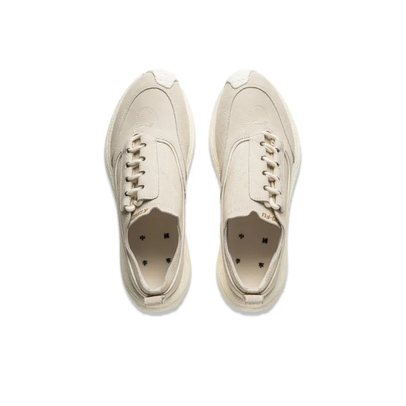 LiNing Anti Slip Wear Resistant Low Top Casual Shoes Unisex Vanilla White-3