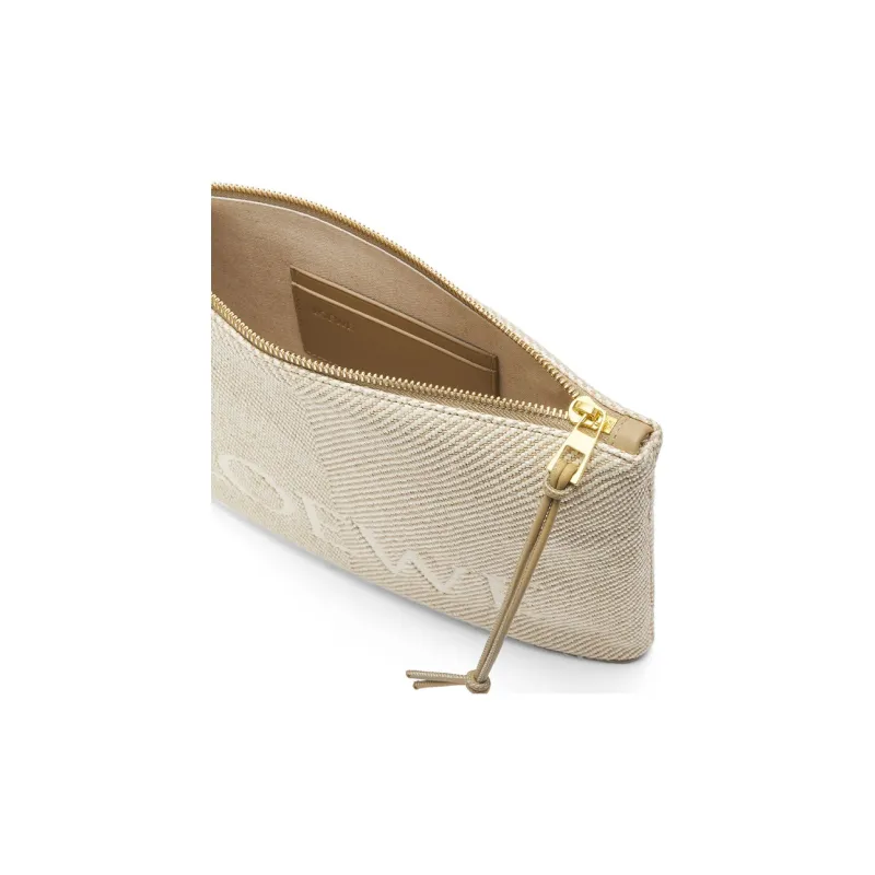 LOEWE Jacquard With Calfskin Clutch Women's Natural Color-2