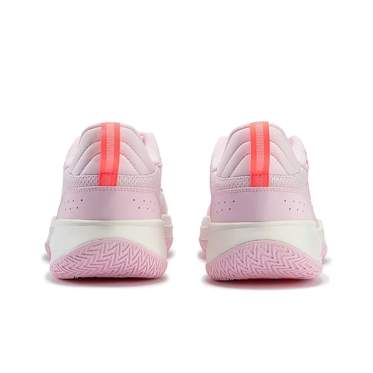 361° Big3 Team Cushioning Anti Slip Wear Resistant Breathability Low Top Basketball Shoes Men's White Pink-3