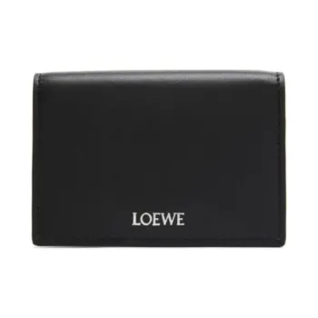 LOEWE Shiny Nappa Calfskin Card Holder Men's Black & Dark Khaki