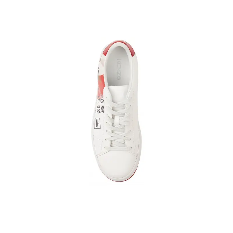KENZO Kourt Low-Top Stylish Skateboarding Shoes Women's White-4