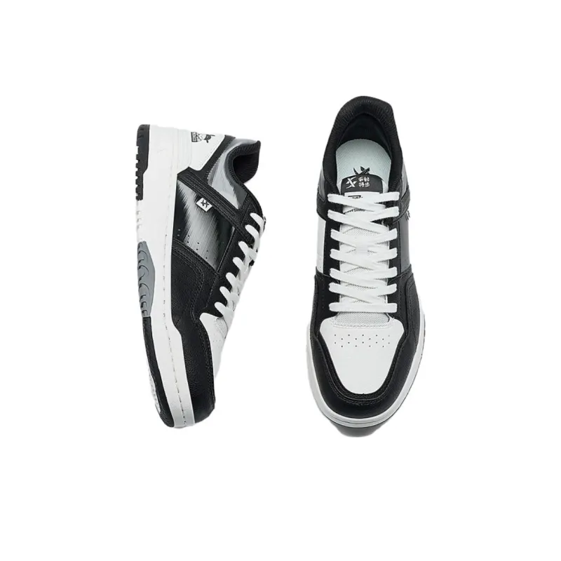 Sanrio x XTEP Gene Slip Resistant Low Top Skateboard Shoes Men's Black White-3