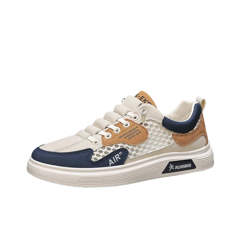Abango Casual Shoes Men Low Top Gray/Beige/White-9