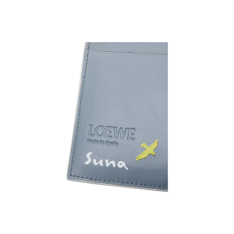 LOEWE Suna Fujita Collaboration Satin Calfskin Wallet Women's White-5
