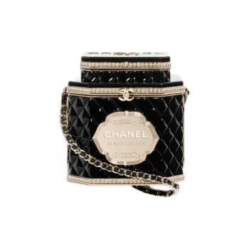 CHANEL Resin Artificial Pearl Enamel Evening Party Bag Crossbody Bag Shoulder Bag Women's Black & Gold