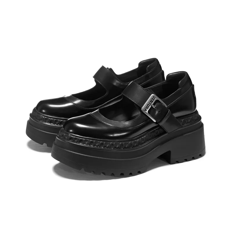 VITTORIO VENTURA Mary Jane Loafers 8cm Women's Black-2