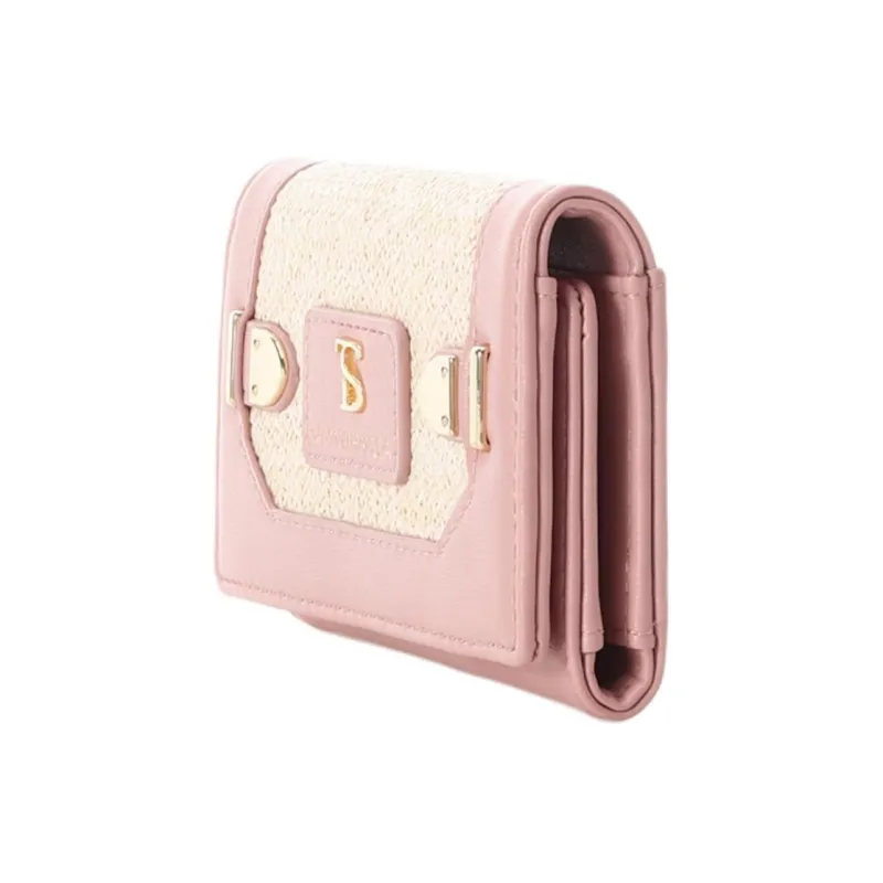 SAMANTHA THAVASA Cotton Synthetic Leather And Polyester Blend Key Pouch Women's Pink-2