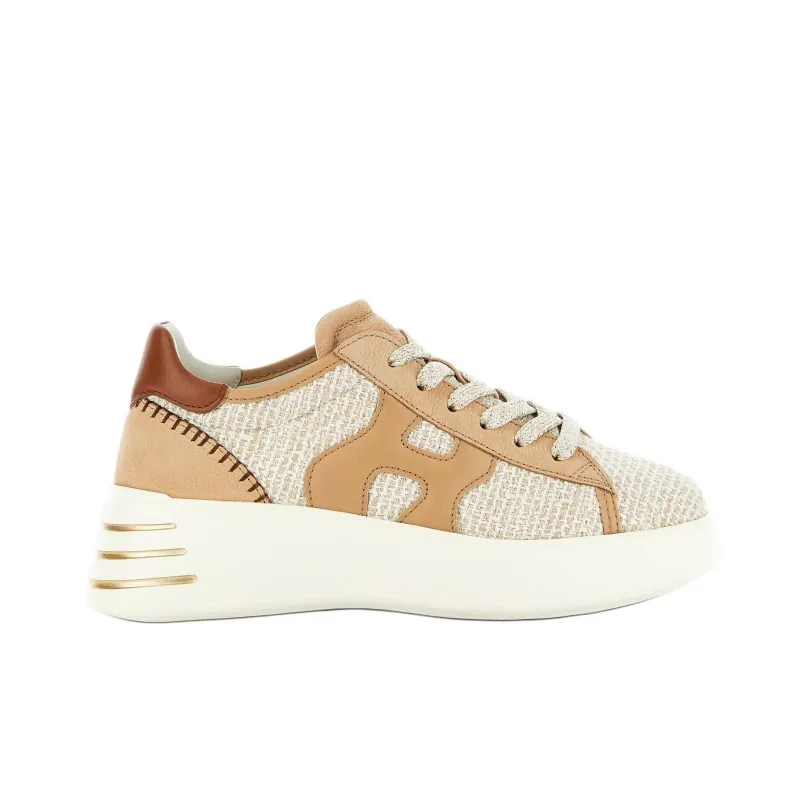 HOGAN Rebel Low Top Casual Shoes Women's Light Brown-1