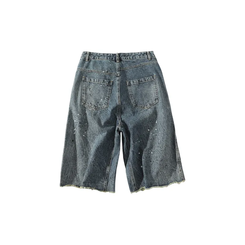 A SQUARE ROOT Denim Shorts Unisex Blue-1
