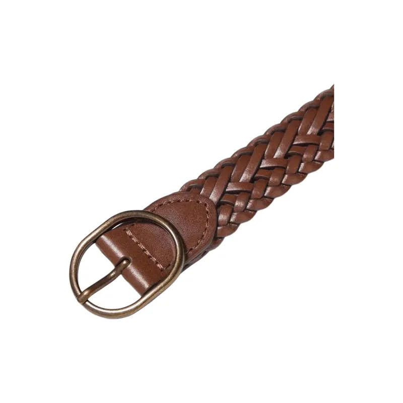 UNIQLO Woven Design, Pin Buckle Cow Leather Belts Women's Black/Chestnut Width 2.5CM-2