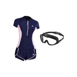 Blue Swimsuit+Black Swim Goggles