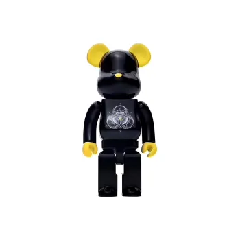 BE@RBRICK x Fragment Design INNERSECT 2018 Black Yellow Hang Tag Box 100% 7cm