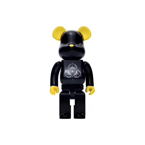 BE@RBRICK x Fragment Design INNERSECT 2018 Black Yellow Hang Tag Box 100% 7cm