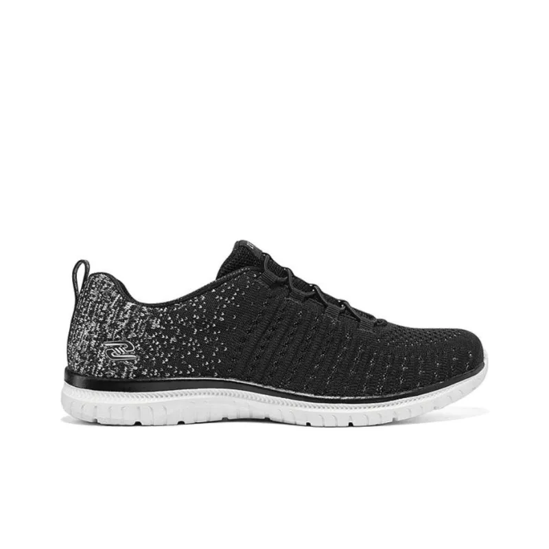 Skechers Shock Absorbers With Slip Resistant And Abrasion Resistant Properties Low Top Casual Shoes Women's Black White-1