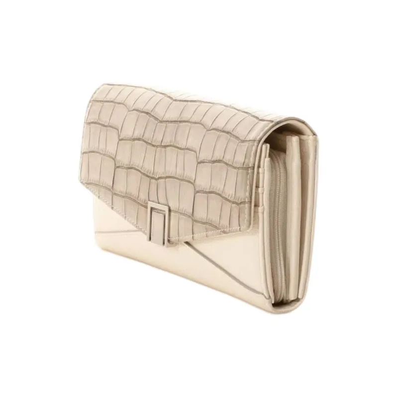 SAMANTHA THAVASA Synthetic Leather Wallet Women's Ecru & Light Gray-2