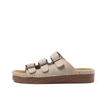 LAORENTOU Rubber Sole Quick Dry Slide Slippers Women's Apricot