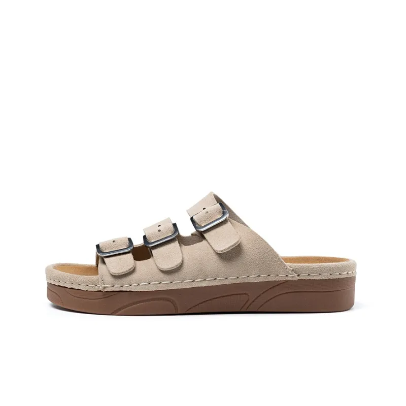 LAORENTOU Rubber Sole Quick Dry Slide Slippers Women's Apricot-0