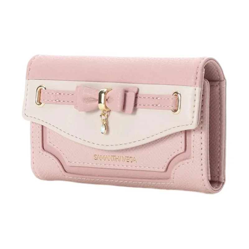 SAMANTHA THAVASA Synthetic Leather Key Pouch Women's Pink-1