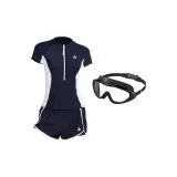 Black Swimsuit+Black Swim Goggles