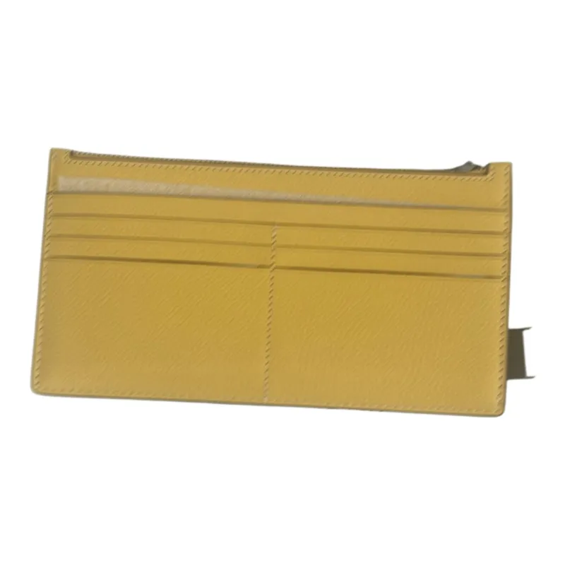 COACH Pebbled Leather Coin Purse Wallet Trumpets Women's Canary Yellow-1