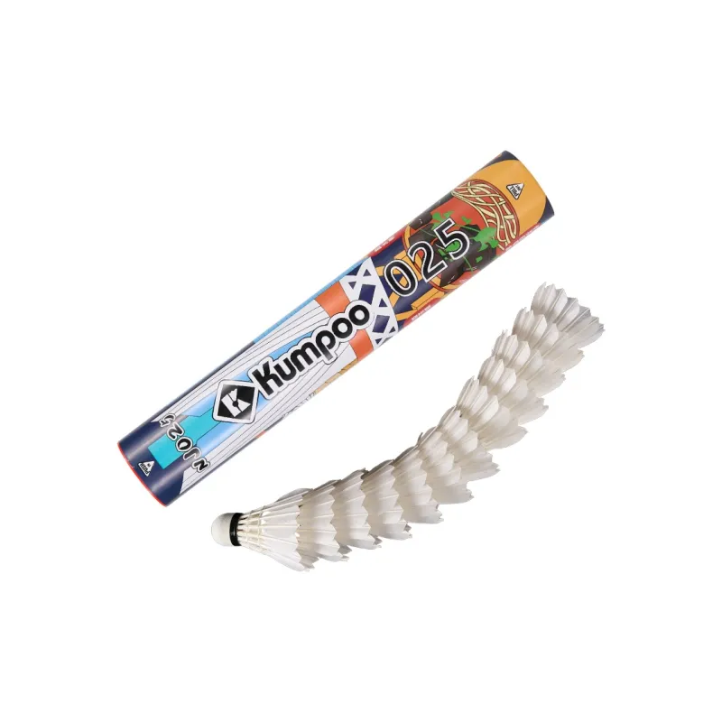 KUMPOO Goose Feather Shuttlecock 12 Pack Goose Feather Training Competition Shuttlecocks-1
